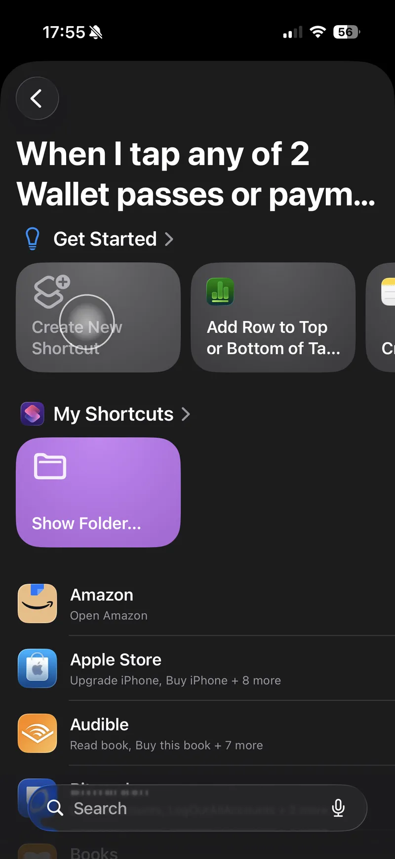 The Get Started screen with the Create New Shortcut option
